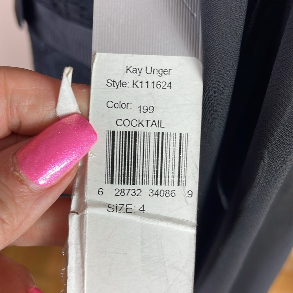 NEW Kay Unger Black Midi Cocktail Dress - Picture 10 of 15